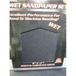 New 20 piece Wet Sandpaper 9 x 11" 60-100-150-240 assorted grits 10 each