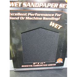 New 20 piece Wet Sandpaper 9 x 11" 60-100-150-240 assorted grits 10 each