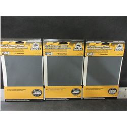3 Packs New Gator Grit Waterproof 1500 grit Sandpaper 6 sheets per pack
