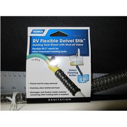New RV Flexible Swivel Stik for flushing out your RV tanks / has shut off