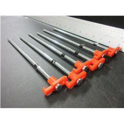 6 New Heavy Duty 1/4inch x 10 inch Tent Pegs / awesome for hard ground