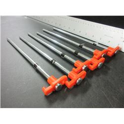 6 New Heavy Duty 1/4inch x 10 inch Tent Pegs / awesome for hard ground