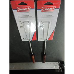 2 New Coleman Telescoping Rotisserie forks / Hot dog sticks