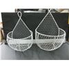 Image 1 : 2 New White Metal Hanging Baskets