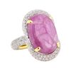 Image 1 : 15.50 ctw Ruby And Diamond Ring - 18KT Yellow Gold With Rhodium Plating