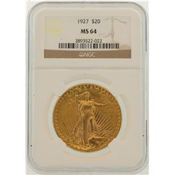 1927 $20 St. Gaudens Double Eagle Gold Coin NGC MS64