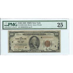 1929 $100 FRBN New York National Currency PMG Very Fine 25