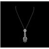 Image 1 : 0.85 ctw Diamond Pendant With Chain - 18KT White Gold