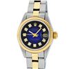 Image 2 : Rolex Ladies 2 Tone 14K Blue Vignette Diamond Datejust Wristwatch