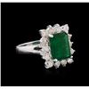 Image 1 : 14KT White Gold 2.61 ctw Emerald and Diamond Ring