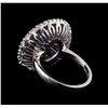 Image 3 : 4.21 ctw Tanzanite and Diamond Ring - 14KT White Gold
