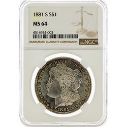 1881-S NGC MS64 Morgan Silver Dollar