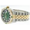 Image 3 : Rolex Mens 2 Tone 14K Green Vignette Diamond & Emerald Datejust Wristwatch