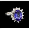 Image 1 : 14KT White Gold 3.00 ctw Tanzanite and Diamond Ring