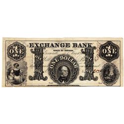 1850 $1 Exchange Bank of Indiana Obsolete Bank Note