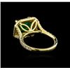 Image 3 : 14KT Yellow Gold 2.63 ctw Emerald and Diamond Ring