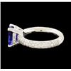 Image 3 : 2.20 ctw Tanzanite and Diamond Ring - 18KT White Gold