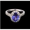 Image 2 : 2.41 ctw Tanzanite and Diamond Ring - 14KT White Gold