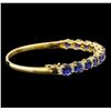 Image 2 : 14KT Yellow Gold 11.10 ctw Sapphire and Diamond Bracelet