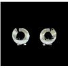 Image 1 : Open Circle Design Earrings - Rhodium Plated