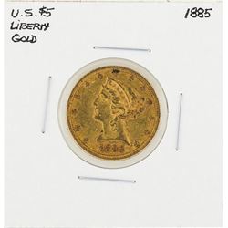 1885 $5 Liberty Head Half Eagle Gold Coin