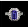 Image 2 : 14KT White Gold 2.41 ctw Tanzanite and Diamond Ring