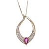 Image 1 : 0.42 ctw Ruby and Diamond Pendant - 18KT Yellow Gold