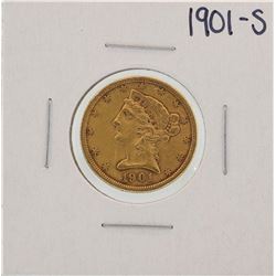 1901-S $5 Liberty Head Half Eagle Gold Coin