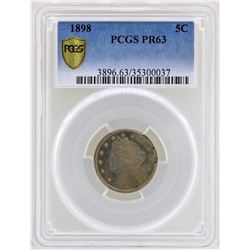 1898 Proof Liberty V Nickel Coin PCGS PR63 Great Color