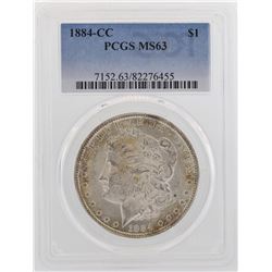 1884-CC $1 Morgan Silver Dollar Coin PCGS MS63