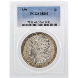 1889 $1 Morgan Silver Dollar Coin PCGS MS63