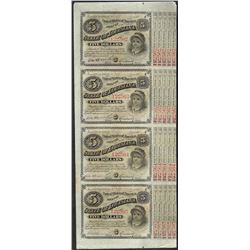 Uncut Sheet of (4) State of Louisiana Baby Bond Obsolete Notes