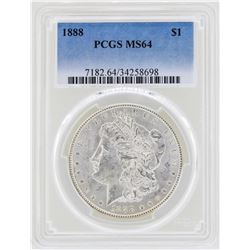 1888 $1 Morgan Silver Dollar Coin PCGS MS64