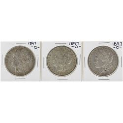 Lot of (3) 1897-O $1 Morgan Silver Dollar Coins