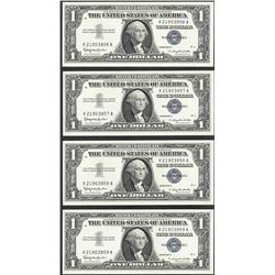 Lot of (4) Consecutive 1957B $1 Silver Certificate Notes