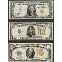 Lot of 1934A/1935A $1/$5/$10 North Africa Emergency WWII Silver Certificate Note