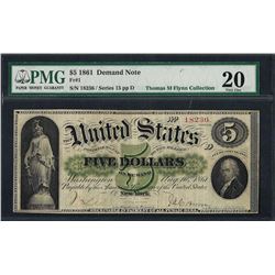1861 $5 Demand Note Fr.1 PMG Very Fine 20
