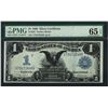 Image 1 : 1899 $1 Black Eagle Silver Certificate Note Fr.233 PMG Gem Uncirculated 65EPQ