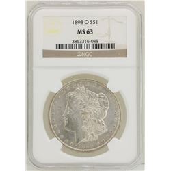 1898-O $1 Morgan Silver Dollar Coin NGC MS63