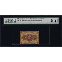 1862 First Issue 5 Cent Fractional Currency Note PMG About Uncirculated 55EPQ