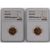 Image 1 : Lot of 1957 & 1957-D Lincoln Wheat Penny Coins NGC MS66RD