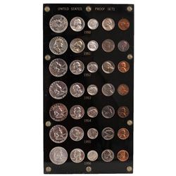 Lot of 1950-1956 (5) Coin Proof Sets