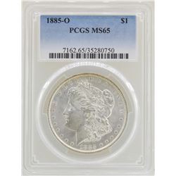 1885-O $1 Morgan Silver Dollar Coin PCGS MS65