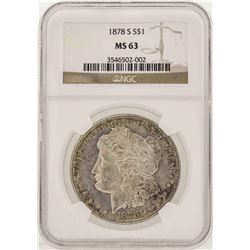 1878-S $1 Morgan Silver Dollar Coin NGC MS63