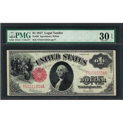 1917 $1 Legal Tender Note Fr.39 PMG Very Fine 30EPQ