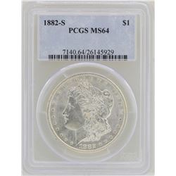 1882-S $1 Morgan Silver Dollar Coin PCGS MS64