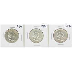 Lot of 1954-1956 Franklin Half Dollar Silver Coins