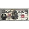 Image 1 : 1907 $5 Woodchopper Legal Tender Note
