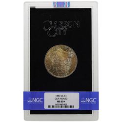 1883-CC $1 Morgan Silver Dollar Coin GSA NGC MS65+ Amazing Toning