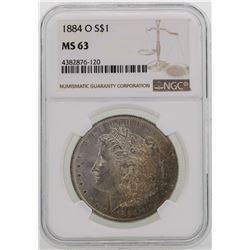 1884-O $1 Morgan Silver Dollar Coin NGC MS63 NICE TONING